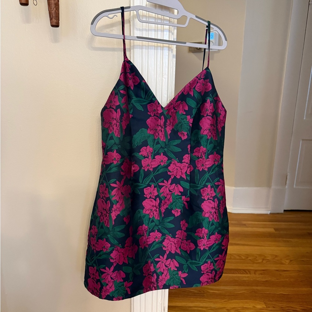 Sold- Lulus Floral Print Mini Cocktail Dress Size XL Blue Pink Spaghetti Straps
